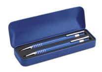 set comprende una penna twist in alluminio e una matita a scatto.inchiostro blu.