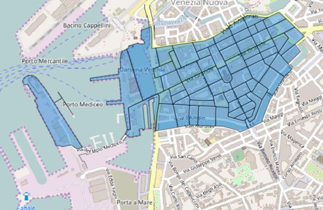 72 CAPITOLO 7. LE ZONE 2017 7.11 la zona 10 - Centro superficie = 0,5717 Kmq residenti (al 30 giugno 2017) = 6.718 mappa Figure 7.10: scala 1:25.000 confini (principali) N = v.le Avvalorati, v. S.