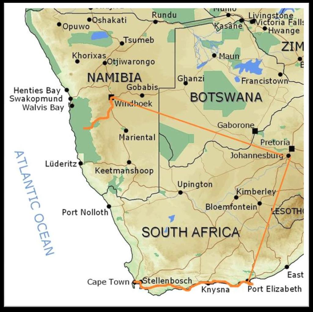 South Africa + Namibia Viaggio Privato 11 giorni / 10 notti Eccovi un tour in autonomia in Sud Africa, percorrendo a bordo della Vostra auto, una zona dove