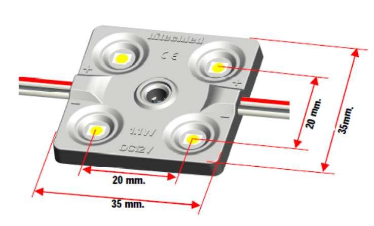 *CCT - Kelvin 100 Lm 90,9 Lm/W 6000-6500 K 100 Lm 90,9 Lm/W 4000-4500 K 92 Lm 83,6 Lm/W 2700-3200 k 28 Lm 56 Lm/W 620-630 nm 73 Lm 76 Lm/W 520-525 nm HM50LA-3B12 (blu) 16 Lm 16,6 Lm/W 463-475 nm