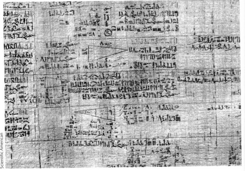 Matematica egiziana Papiro Rhind Matematica egiziana Papiro di Berlino Papiro di Berlino: Ti si dice che l area di un quadrato di 100 cubiti è pari alla somma delle aree di due quadrati più piccoli.