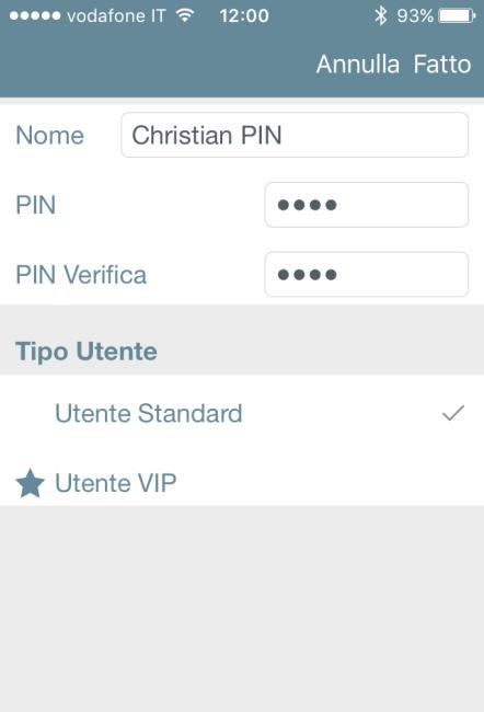 Per iniziare 4. Digita un nome riferito al codice PIN. 5. Tocca il campo PIN e scrivi il codice PIN segreto con la tastiera a comparsa dello smartphone.