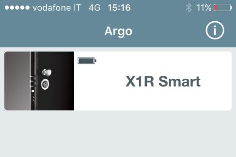 Manutenzione Sostituzione delle pile Ad ogni apertura dell X1R Smart con il tuo telefono, sul pulsante della app Argo, compare l icona dello stato livello batteria attuale.