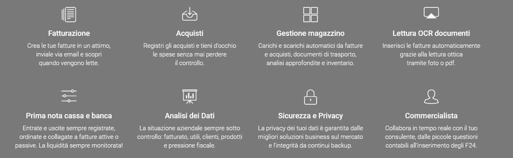 Fatture in Cloud Semplice e Veloce Collaborazione Costi sotto controllo Emetti in pochi secondi preventivi, fatture (anche elettroniche), pro-forma e molto altro.