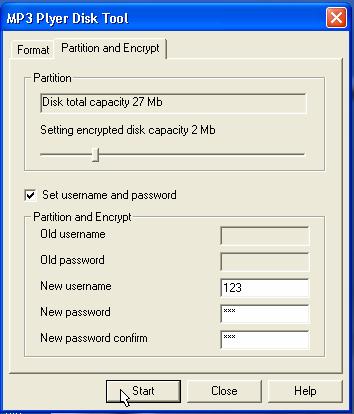 3. Viene mostrato prima lo strumento 'Formattazione Selezionare l opzione Partition and Encrypt (Partizionare e criptare), quindi selezionare una