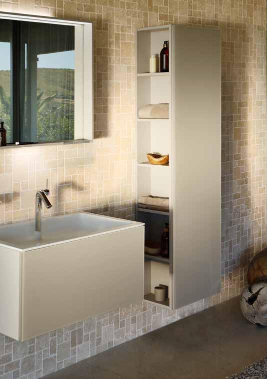 PLAN MOBILI DA BAGNO / LAVABI 34 35 IL CONCEPT PRENDE VITA Del concept unitario di arredo bagno PLAN fanno parte anche basi laterali e colonne alte. Qui, funzionalità ed estetica si fondono.