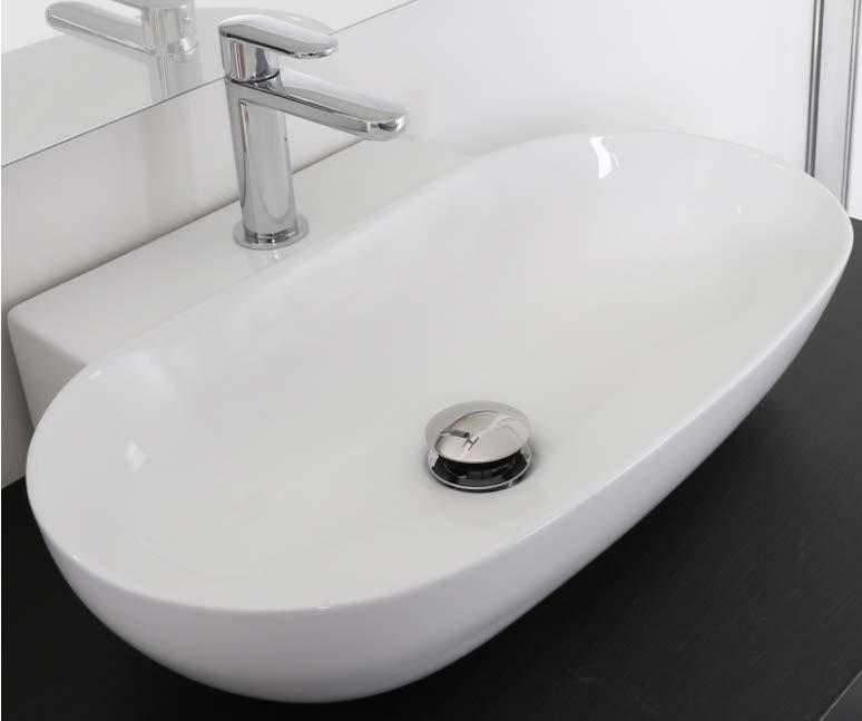 Lavabo da appoggio rettangolare 56x40 cm monoforo bianco in ceramica Dimensioni: 56x40 cm Altezza