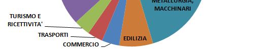15 3,3% TURISMO E RICETTIVITA' 4 3 1 8 16 3,5% ATTIVITA' IMMOBILIARI 5 1 53 6 65 14,3% ATTIVITA'