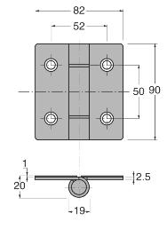 Caratteristiche: set di fissaggio a T vetro-vetro in acciaio AISI 316 L per angolari