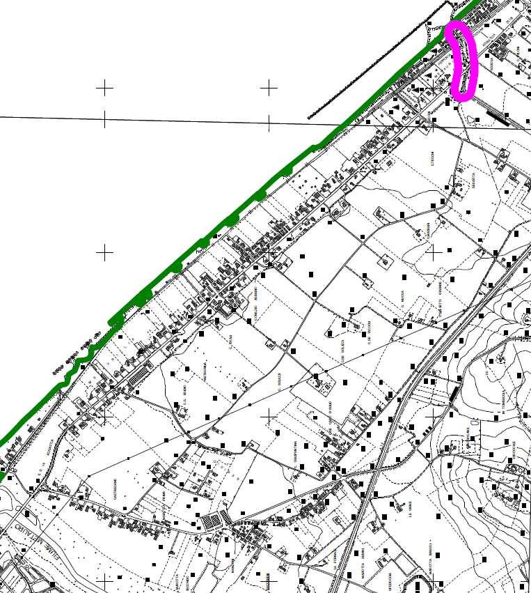 Area esondabili mappate nel RIM (l unica zona inondabile risulta quella del Rio Marsigliano