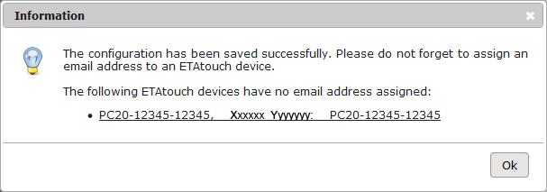 Le e-mail possono essere inoltrate solo se il touchscreen è online e il collegamento Internet non è interrotto.
