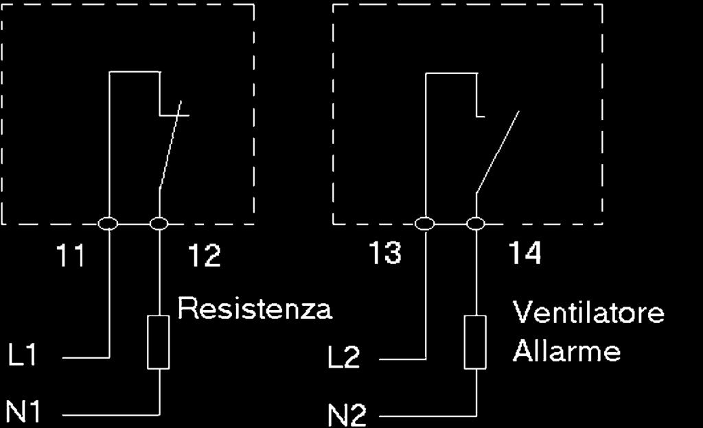 THVxx Contatto NA Solitamente usato per controllare i ventilatori THRxx Contatto NC Solitamente usato per controllare le resistenze Caratteristiche Unità THR1 THR2 THR3 THV1 THV2 THV3 Contatto - NC