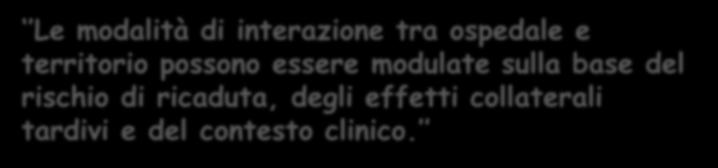 modulate sulla base del rischio di ricaduta, degli