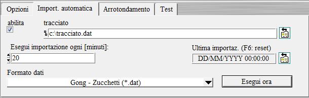 4. Importazione automatica delle timbrature Il software consente di eseguire regolarmente e automaticamente un importazione da un tracciato specificato.