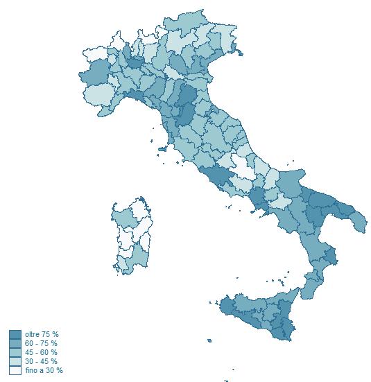 L'Aquila 6,5 Rie 2,7 Rie 6,1 Agrigento 2,0 Agrigento 5,0 Nuoro 1,8 Nuoro 4,2 Oristano 1,8 Enna 4,2 PROVINCE CON MINORE DIFFUSIONE DI BANDA ULTRA-LARGA Enna Olbia-Tempio Medio Campidano