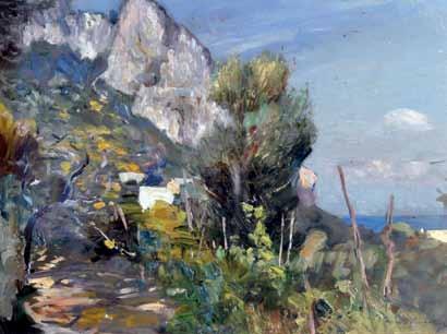 21 21 Pratella Fausto (Napoli 1888-1964) Capri olio su tavola, cm
