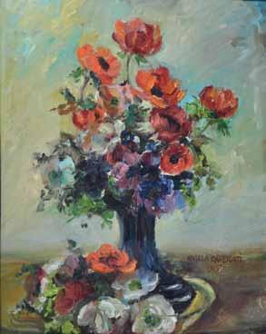 23 24 23 Carugati Angela (Firenze 1881-1977) Vaso con fiori olio su tavola, cm
