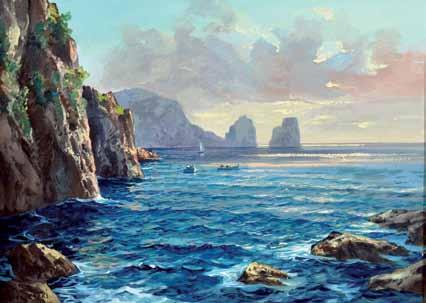 43 Lino Gustave (Francia 1893-1961) Marina di Capri olio su cartone,