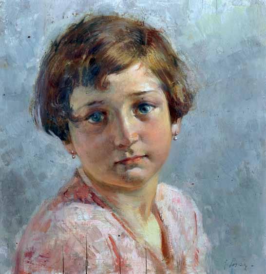 50 Panza Giovanni (Napoli 1894-1989) Volto di bambina olio su