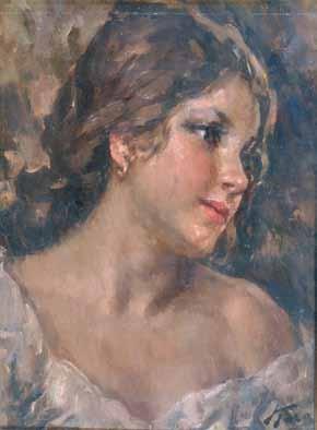 58 58 Toro Attilio (Napoli 1892-1982) Volto di donna olio su tavola,