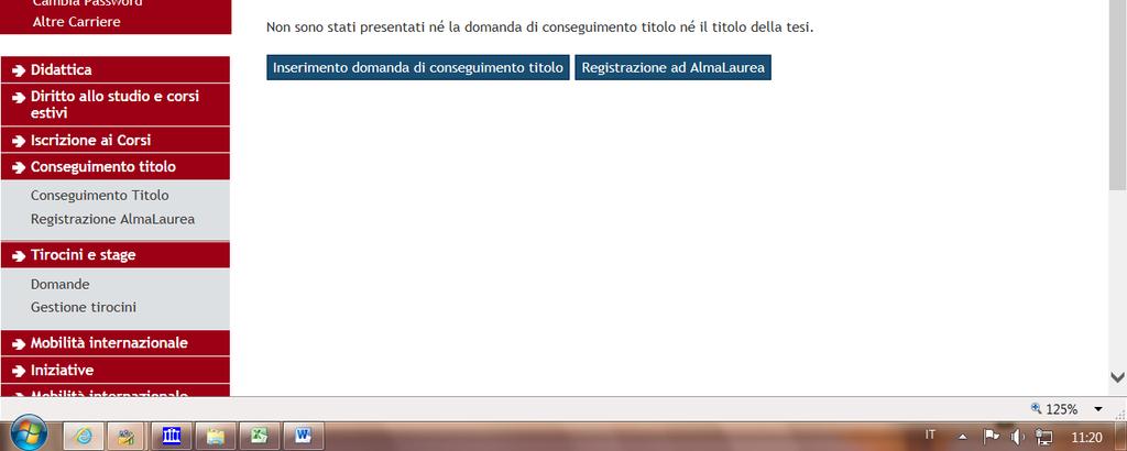 it/lau/registrazione/ e seguire la procedura di Registrazione; I dottorandi che hanno già il CV nella Banca Dati AlmaLaurea dovranno aggiungere questo nuovo titolo al loro profilo.