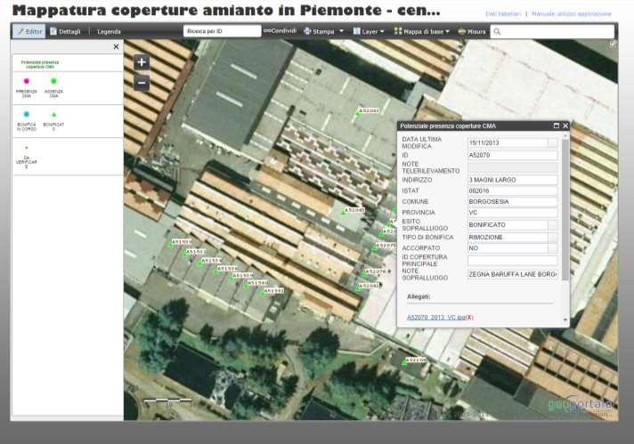 Creazione Sistema Informativo Mappatura Amianto Attraverso l