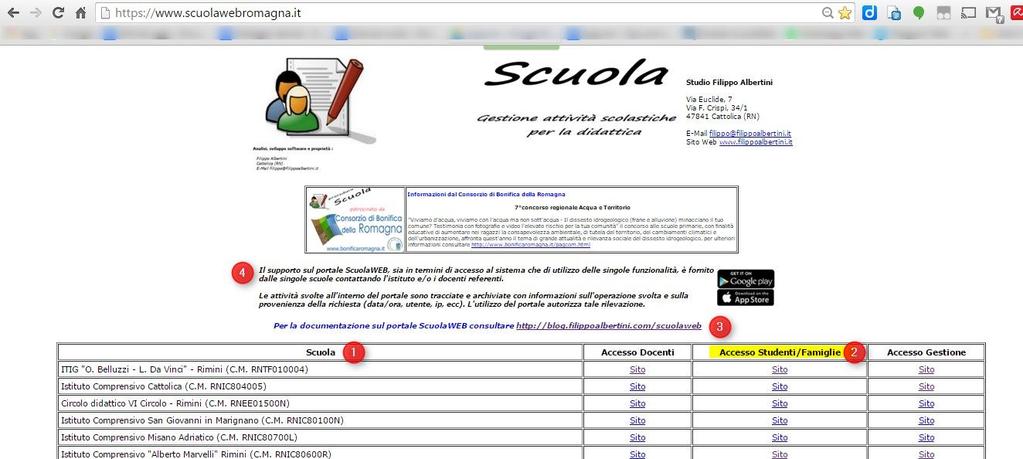 Come arrivare al portale Il link di accesso al portale da inserire nel browser è https://www.scuolawebromagna.