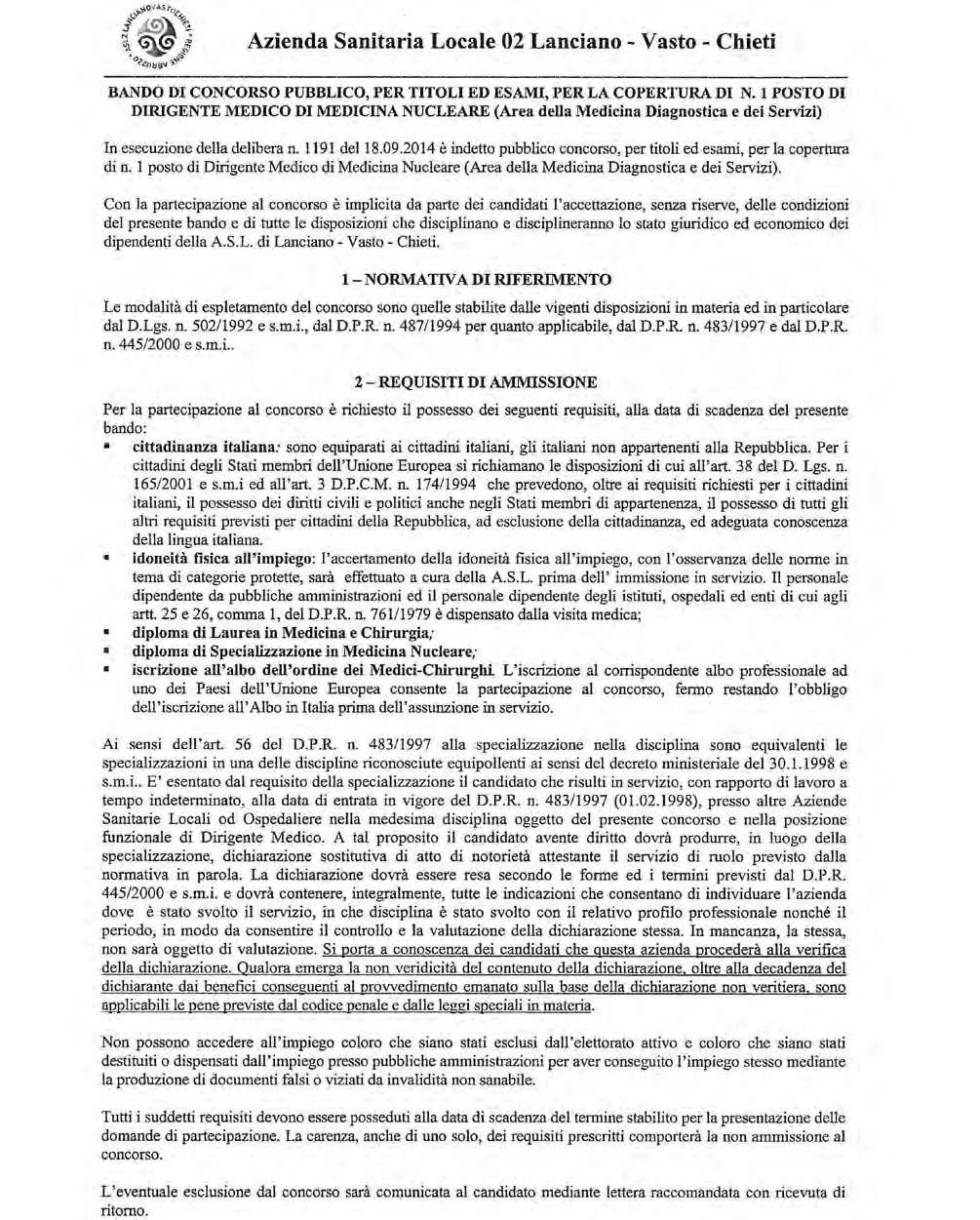 Anno XLIV - N. 130 Speciale (21.11.2014) Bollettino Ufficiale della Regione Abruzzo Pag.