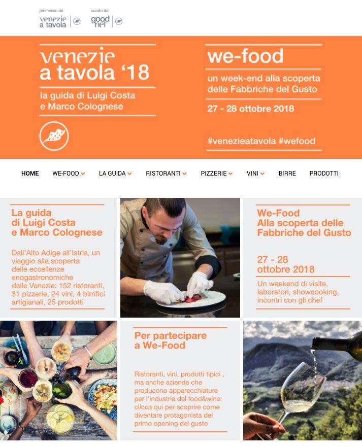 SITO WEB Il sito ufficiale di We-Food presenta l elenco completo di tutte le aziende partecipanti suddiviso per provincia e per settore di attività.