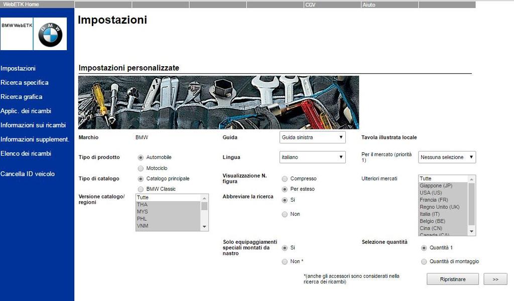 Introduzione al Catalogo del Gruppo BMW(2/3) Esclude i ricambi non montati sul telaio cercato.