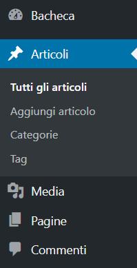 contenuti -Gli articoli o post, sono il fulcro dell attività editoriale su WordPress.