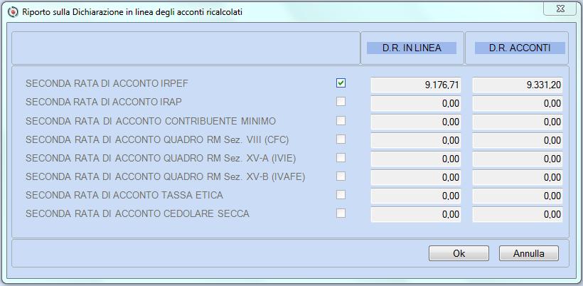 relativa spunta, escludere il riporto.