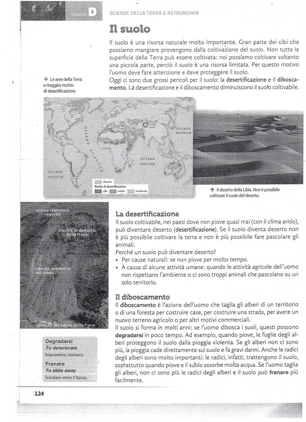 SCIENZE DELLA TERRA E ASTRONOMÌA 4» Le aree della Terra a maggior rischio di desertificazione. Il suolo è una risorsa naturale molto importante.