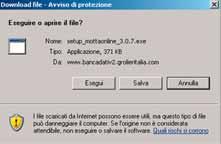Authentication Client, con il benvenuto nel programma di installazione: Figura 1.3: la finestra di download del file con MS Internet Explorer 6.