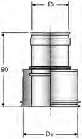 RIDUTTORE/MAGGIORATORE PDA 115 Il riduttore/maggioratore viene usato per raccordare un diametro maggiore con un diametro minore. N.B.