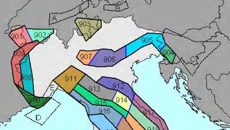 Figura 5: Zonizzazione sismogenetica ZS9 per il Nord Italia In base a tali studi, il Comune di Monticelli d Ongina è compreso nella zona 911.