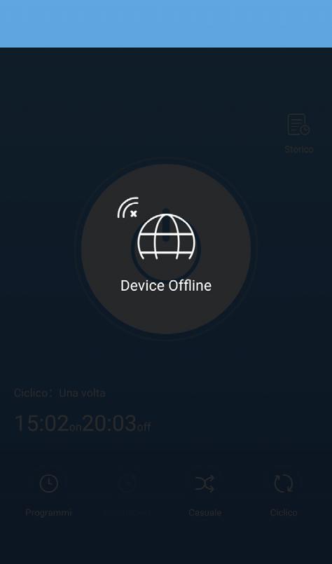 16 Offline Nel caso in cui il dispositivo non sia collegato a internet e si vuole accedere da remoto, apparirà la seguente schermata e non sarà possibile agire sul dispositivo.