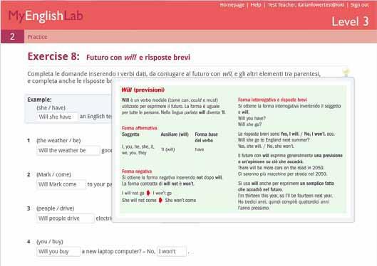 LO STUDENTE ha la possibilità di svolgere numerosi esercizi, assistito da un sistema di tutoring che gli fa ripassare regole e nozioni e lo fa ragionare sulla loro applicazione; sa che il suo lavoro