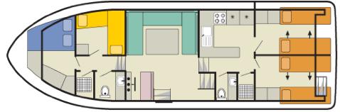 POSTI LETTO 8+ NAUTILIA * Persone: 10 (8+2) / 4 cabine + salone + 2 bagni Dimensioni: 12.80 m x 4.