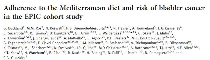 Dieta Mediterranea: risultati in EPIC HR