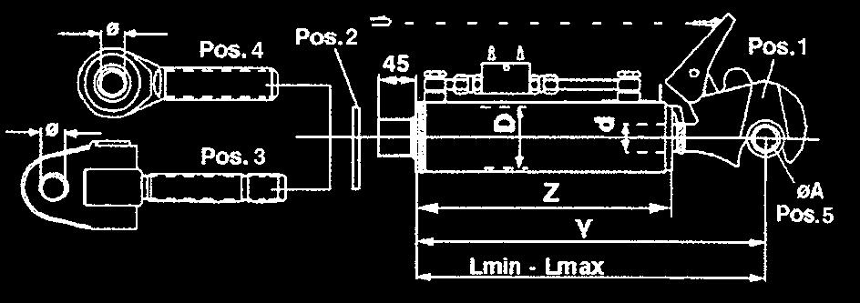 BRACCIO 3 Punto a regolazione idraulica con gancio rapido 3 Barres de poussee hydrauliques avec crochet automatique Hydraulic top links with hook rapid Hydraulischer oberlenker mit