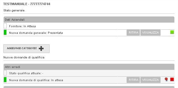 Selezionando il pulsante RITIRA il sistema visualizza il messaggio mostrato di seguito: Premendo il tasto SÌ il sistema visualizza il messaggio di conferma del Ritiro della domanda; si richiede di