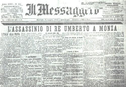 La fine del secolo 29 luglio 1900: re Umberto I viene ucciso dall