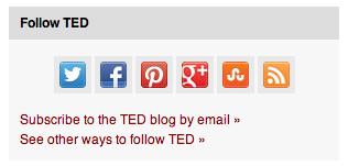 Sempre più frequentemente, le pagine Web di un azienda o di un organizzazione (in questo caso, l organizzazione che sta dietro alla serie di conferenze TED), riportano riferimenti ai siti di blogging