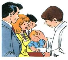 Dopo che i genitori hanno indicato il nome del bambino, il ministro chiede loro che cosa sono venuti a domandare per lui. Essi rispondono: il battesimo.