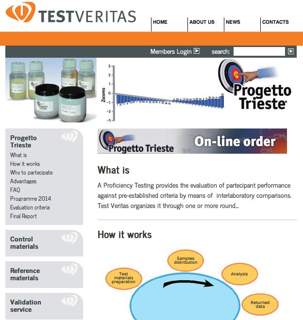 Per i vostri ordini... Progetto Trieste ha un Area Web riservata ai partecipanti su www.testveritas.com Su www.