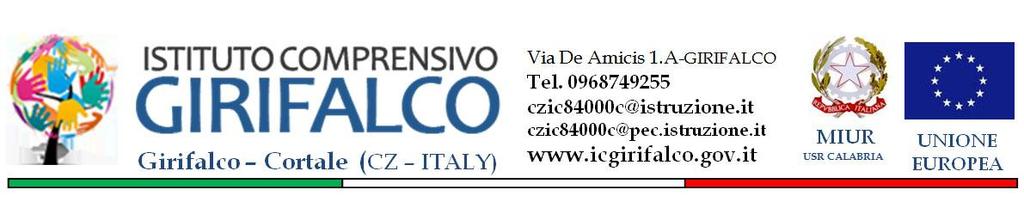 Prot.N. 2390/A23 Girifalco, 11/09/2017 AVVISO PUBBLICO DI SELEZIONE DEL MEDICO COMPETENTE PER L I.C. DI GIRIFALCO E CORTALE VISTO il Decreto Legislativo 30 marzo 2001, n.