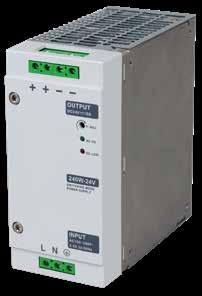 Power supplies - Alimentatori Stabilizzati switching monofase compatti Single phase switch mode compact Terminali d uscita Output Terminals Doppio morsetto per ogni polarità Per una connessione in