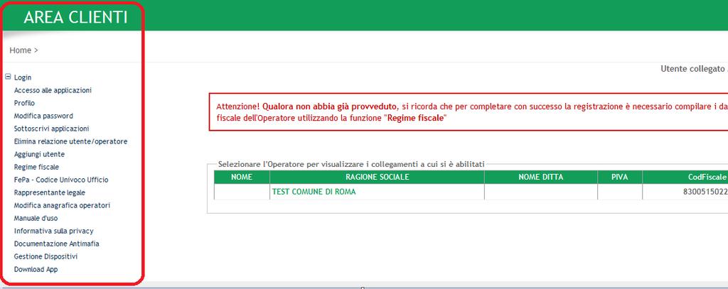 Accesso al portale internet GSE Figura 19 Pagina personale Area Clienti 3.