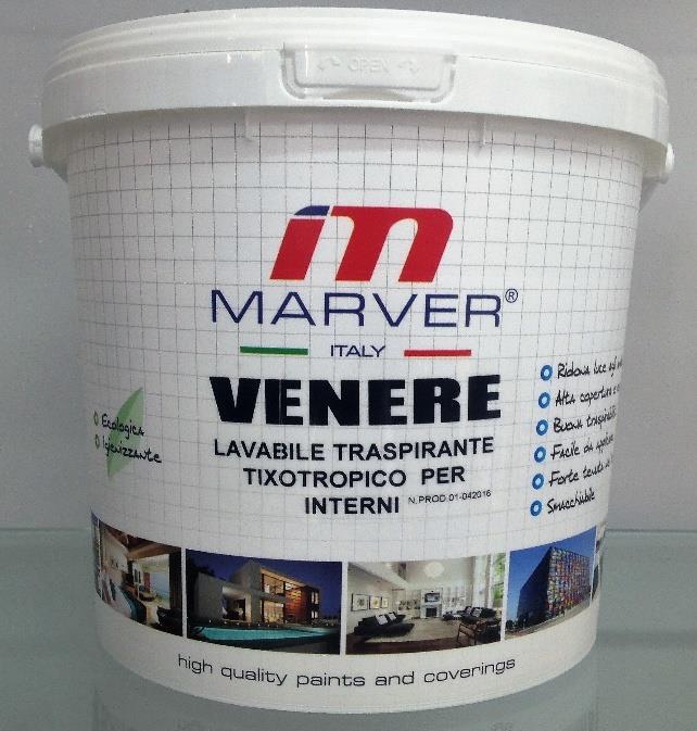 Lavabile Venere Descrizione: Idropittura lavabile traspirante igienizzante per interno. Adatta per cucine, cantine, bagni, e tutti gli ambienti con problemi di condense.